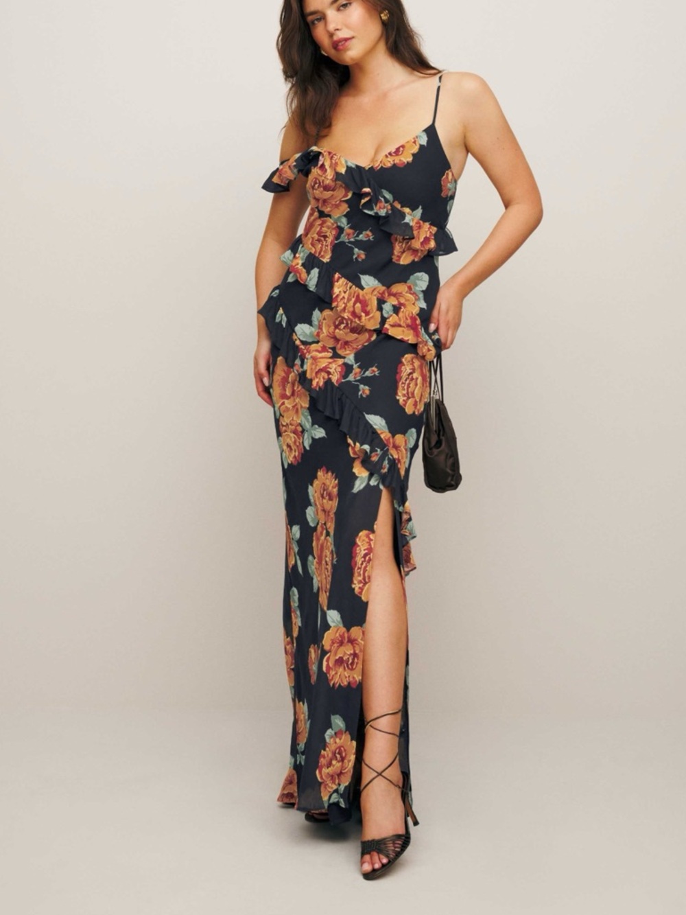 Reformation Elysia Maxi Dress in Consuelo Black Floral